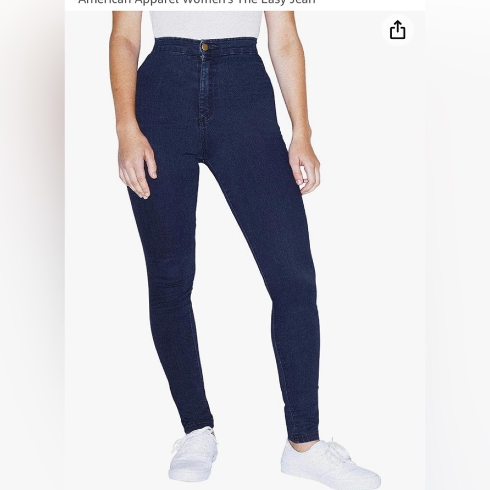 American Apparel Women's The Easy Jean dark wash indigo . - Picture 2 of 8